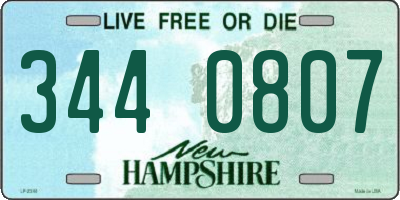 NH license plate 3440807