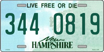 NH license plate 3440819