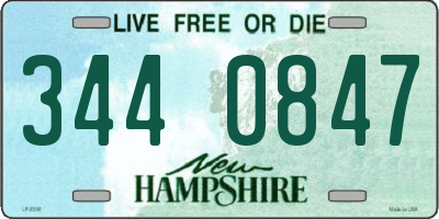 NH license plate 3440847