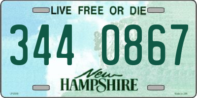 NH license plate 3440867