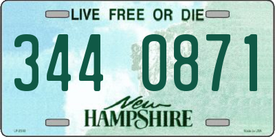 NH license plate 3440871