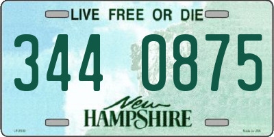 NH license plate 3440875