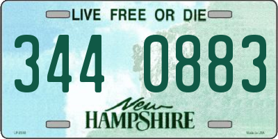 NH license plate 3440883