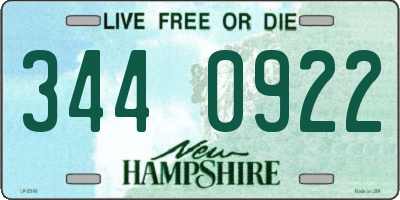 NH license plate 3440922