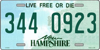 NH license plate 3440923