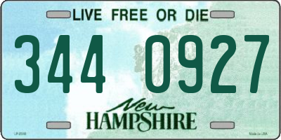 NH license plate 3440927