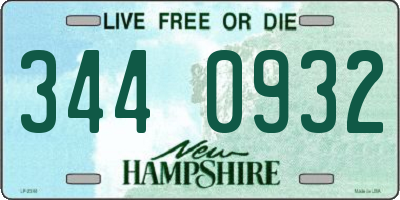 NH license plate 3440932