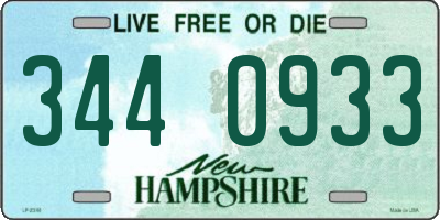 NH license plate 3440933