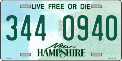 NH license plate 3440940