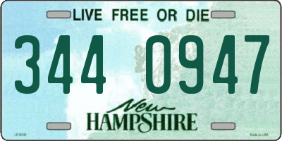 NH license plate 3440947