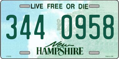 NH license plate 3440958