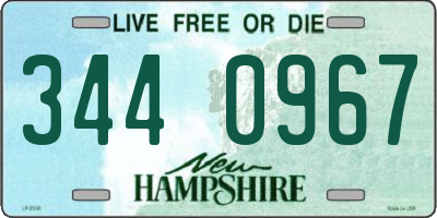 NH license plate 3440967
