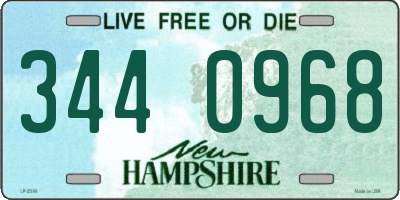 NH license plate 3440968