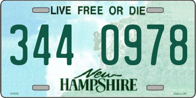 NH license plate 3440978