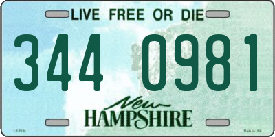 NH license plate 3440981