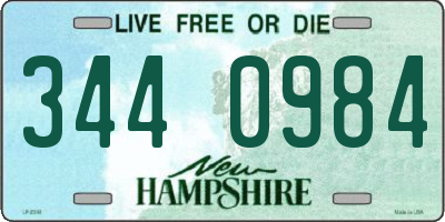 NH license plate 3440984