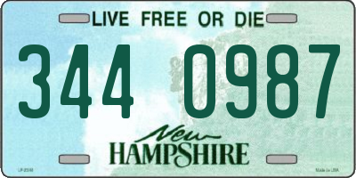 NH license plate 3440987