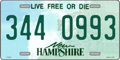 NH license plate 3440993