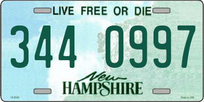 NH license plate 3440997