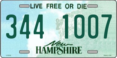 NH license plate 3441007