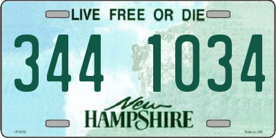 NH license plate 3441034