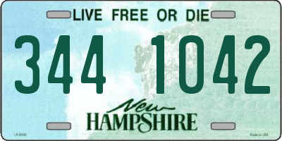 NH license plate 3441042