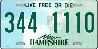 NH license plate 3441110