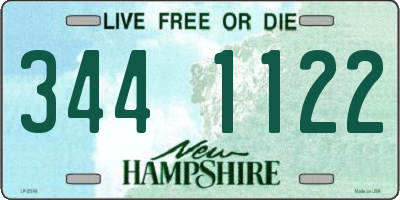 NH license plate 3441122