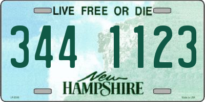 NH license plate 3441123