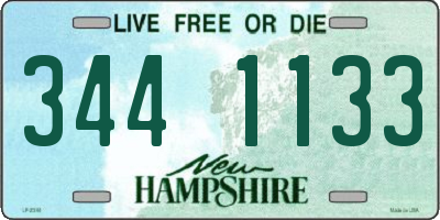 NH license plate 3441133