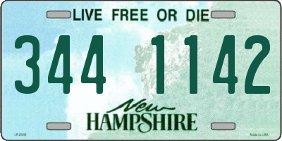 NH license plate 3441142