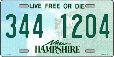 NH license plate 3441204