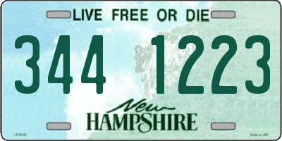 NH license plate 3441223