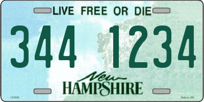 NH license plate 3441234