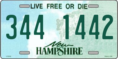 NH license plate 3441442