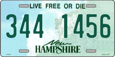 NH license plate 3441456