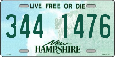 NH license plate 3441476