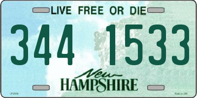 NH license plate 3441533