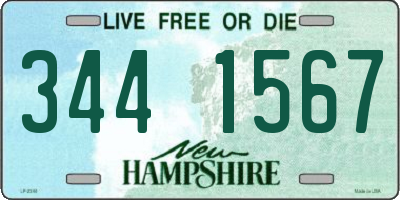 NH license plate 3441567