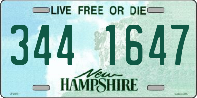 NH license plate 3441647