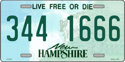 NH license plate 3441666