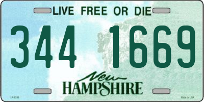 NH license plate 3441669