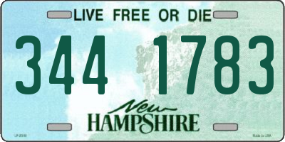NH license plate 3441783