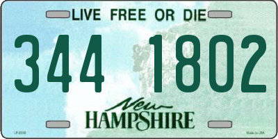NH license plate 3441802