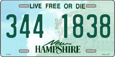 NH license plate 3441838
