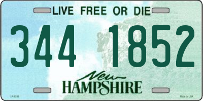 NH license plate 3441852