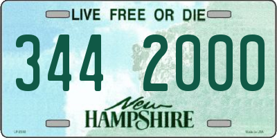 NH license plate 3442000