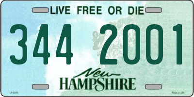 NH license plate 3442001