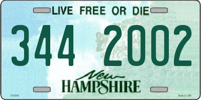 NH license plate 3442002
