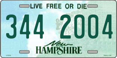 NH license plate 3442004